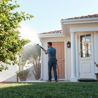 House washing service in action