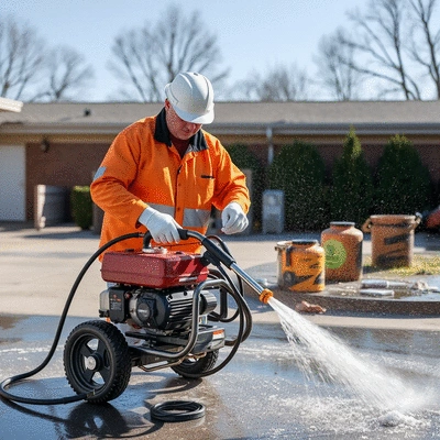 Power washing services in action