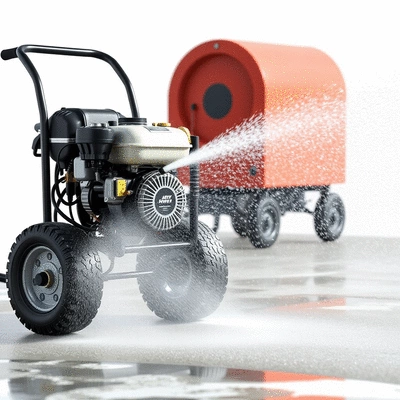 Power washing service in action