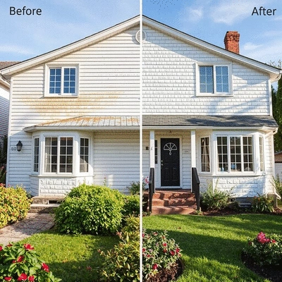Image of a clean home after house washing