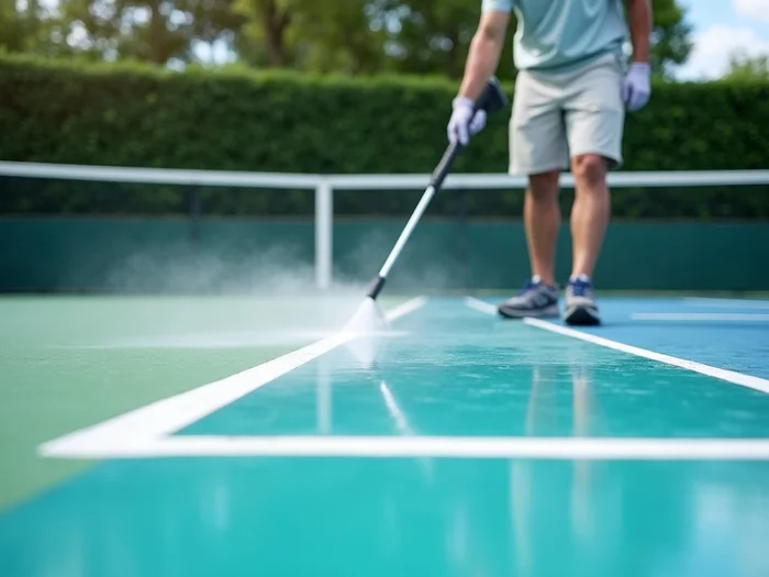 Tennis Court Cleaning by HousewashPA
