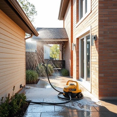 Power washing service in action